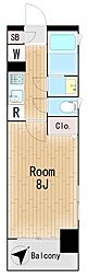 プレサージュ横浜WEST 1Kの間取図画像