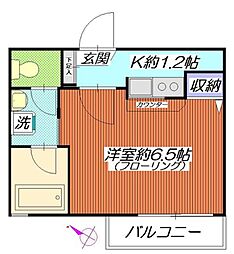 ブランニュー・高島台 1Kの間取図画像