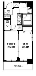 日神デュオステージ横浜 1DKの間取図画像