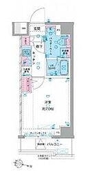 ジェノヴィア横浜鶴見市場スカイガーデン 1Kの間取図画像