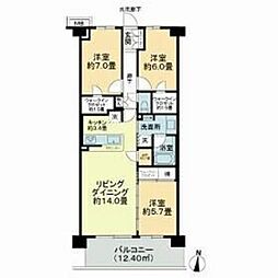 グレーシア湘南平塚海岸 3階3LDKの間取り