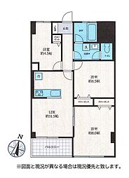 第一ニュー野毛山マンション 3LDKの間取図画像