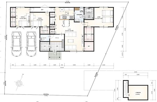 建物参考プラン・延床面積：115.10m2（約34.74坪）・参考建物価格：約3,143万円（オプション工事費含む）・参考プラン施工会社：株式会社オープンハウス・アーキテクト