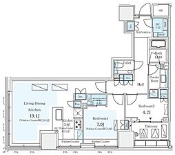 東京メトロ有楽町線 市ケ谷駅 徒歩8分の賃貸マンション 3階2LDKの間取り