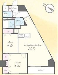 東京メトロ南北線 東大前駅 徒歩5分の賃貸マンション 9階2LDKの間取り