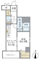 都営大江戸線 森下駅 徒歩6分の賃貸マンション 1階1DKの間取り