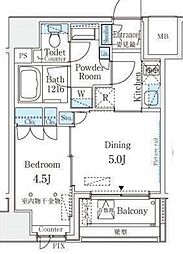 JR山手線 神田駅 徒歩3分の賃貸マンション 3階1DKの間取り