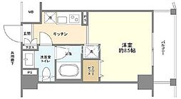 東京メトロ東西線 神楽坂駅 徒歩9分の賃貸マンション 5階ワンルームの間取り