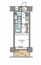 東京メトロ日比谷線 秋葉原駅 徒歩10分の賃貸マンション 8階1Kの間取り