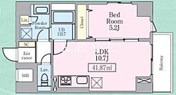 JR山手線 神田駅 徒歩15分の賃貸マンション 5階1LDKの間取り