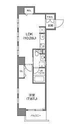 東京メトロ日比谷線 八丁堀駅 徒歩5分の賃貸マンション 2階1LDKの間取り