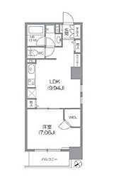 東京メトロ日比谷線 八丁堀駅 徒歩5分の賃貸マンション 11階1LDKの間取り