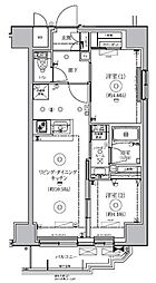 都営浅草線 蔵前駅 徒歩10分の賃貸マンション 8階2LDKの間取り