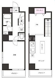 東京メトロ日比谷線 人形町駅 徒歩1分の賃貸マンション 11階2DKの間取り