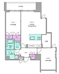 東京メトロ南北線 本駒込駅 徒歩5分の賃貸マンション 12階2LDKの間取り