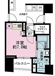 東京メトロ銀座線 神田駅 徒歩9分の賃貸マンション 14階ワンルームの間取り