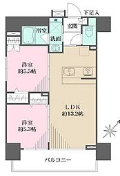 都営三田線 千石駅 徒歩2分の賃貸マンション 6階2LDKの間取り