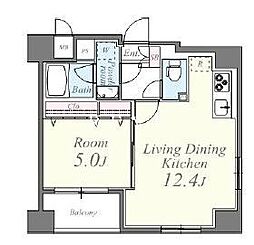 東京メトロ銀座線 神田駅 徒歩11分の賃貸マンション 6階1LDKの間取り