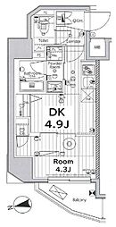 JR山手線 上野駅 徒歩10分の賃貸マンション 5階1DKの間取り
