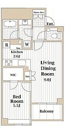 都営新宿線 浜町駅 徒歩3分の賃貸マンション 4階1LDKの間取り
