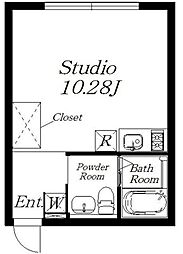 JR山手線 巣鴨駅 徒歩10分の賃貸マンション 2階ワンルームの間取り