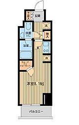 JR総武線 浅草橋駅 徒歩11分の賃貸マンション 13階ワンルームの間取り