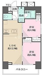 都営三田線 千石駅 徒歩2分の賃貸マンション 2階2LDKの間取り