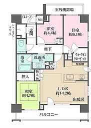 東京メトロ東西線 神楽坂駅 徒歩18分の賃貸マンション 9階3LDKの間取り