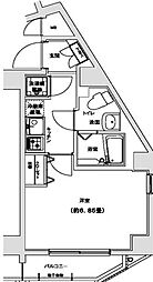 都営三田線 春日駅 徒歩8分の賃貸マンション 2階1Kの間取り