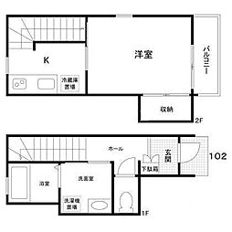 東京メトロ有楽町線 月島駅 徒歩2分の賃貸アパート 1階1Kの間取り
