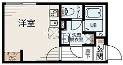 都営大江戸線 門前仲町駅 徒歩15分の賃貸マンション 4階ワンルームの間取り