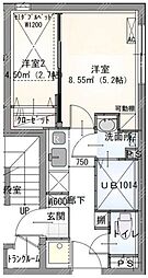 谷田部ビル 2Kの間取図画像