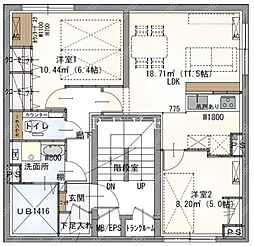 谷田部ビル 2LDKの間取図画像
