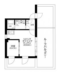 東京メトロ半蔵門線 水天宮前駅 徒歩10分の賃貸マンション 4階1LDKの間取り
