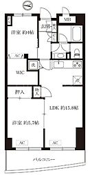 鶴見ワンダーランド 2LDKの間取図画像