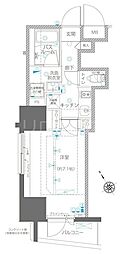 ZOOM川崎EAST 1Kの間取図画像