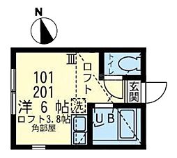 ユナイト小田J-MAC ワンルームの間取図画像