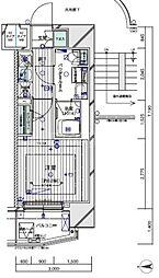メインステージ川崎クロシアII 4階1Kの間取り