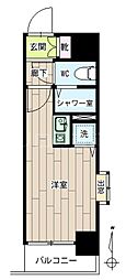 ＮＩＣアーバンスピリッツ川崎 8階ワンルームの間取り