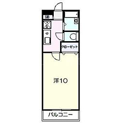 オリーブフォレスト 5階1Kの間取り