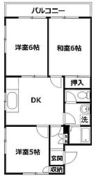 ユンカー川崎 1階3DKの間取り