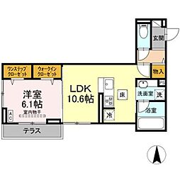 ステラ ルーチェ 101 1階1LDKの間取り