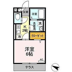 M&Yメゾンド・レーヴ 1Kの間取図画像