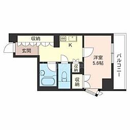 エスティメゾン川崎 1Kの間取図画像