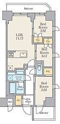 Alivis川崎 3LDKの間取図画像