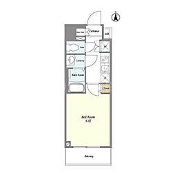 KDXレジデンス川崎 1Kの間取図画像