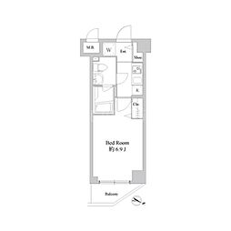 ドゥーエ新川崎 1Kの間取図画像