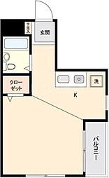 シャトレーヌ南加瀬 ワンルームの間取図画像