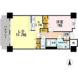 品川シーサイドビュータワー1 1LDKの間取図画像