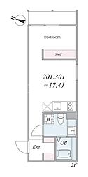 the trias magome 1LDKの間取図画像